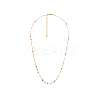 304 Stainless Steel & Glass Link Chain Necklaces for Women STAS-OY015-55G-1