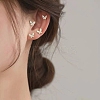 Clear Cubic Zirconia Butterfly Stud Earrings EJEW-G351-01G-3