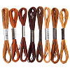8 Skeins 8 Colors 6-Ply Polyester Embroidery Floss OCOR-CY0002-09A-1