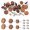  24Pcs 3 Styles Walnut Wood Flat Round Stud Earrings with 304 Stainless Steel Pin for Women EJEW-TA0001-25-9