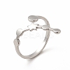 Non-Tarnish 304 Stainless Steel Morning Star Open Cuff Ring for Women RJEW-B027-12P-3