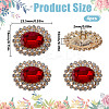 4Pcs 1-Hole Alloy Glass Shank Buttons FIND-DR0001-99D-2