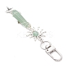 5Pcs Bullet Natural Lapis Lazuli & Green Aventurine & Amethyst & Quartz Crystal & Rose Quartz & Yellow Jade Pendant Decoration HJEW-JM03056-5