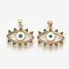 Golden Plated Brass Micro Pave Cubic Zirconia Pendants ZIRC-T012-14G-1