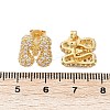 Brass Micro Pave Cubic Zirconia Stud Earrings EJEW-Z091-04G-M-3