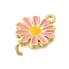 Brass Enamel Flower Links Connector Charms LS-KK-C121-04G-02-2