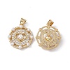 Brass Micro Pave Cubic Zirconia Pendants KK-B061-01G-1