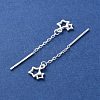 999 Sterling Silver Star Ear Threads EJEW-P296-01S-2