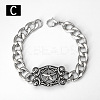 Punk & Viking 304 Stainless Steel Link Bracelets FS-WG44D5C-04-1