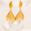 304 Stainless Steel Two Tone Dangle Stud Earrings EJEW-M104-01B-PG-1