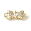 Brass Pave Clear Cubic Zirconia Connector Charms LS-KK-G499-14G-1