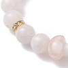 Natural Madagascar Rose Quartz & Lampwork Beads Stretch Bracelets for Women BJEW-JB13317-02-3