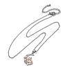 Brass Moon Fox Pendant Cable Chain Necklaces for Women NJEW-C067-02P-4