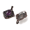 Natural Amethyst Rhombus Pendants G-K363-02R-04-2