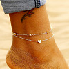 Heart Alloy Link Double Layer Anklets for Women FS-WGF1FB1-02-1