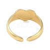 Ion Plating(IP) 304 Stainless Steel Enamel Heart with Eye Cuff Finger Rings RJEW-L107-062G-01-3