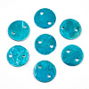 Spray Painted Natural Capiz Shell Connector Charms SSHEL-N039-03-2