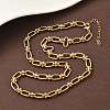 Ion Plating(IP) 304 Stainless Steel Oval Links Necklace for Women NJEW-B107-07G-03-3