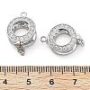 Brass with Clear Cubic Zirconia Fold Over Clasps KK-Z080-11P-3