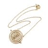 Rotated Hourglass Flat Round Alloy Pendant Necklaces for Women NJEW-G131-01D-2