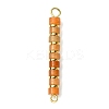 Natural Red Aventurine & Electroplated Synthetic Non-magnetic Hematite Heishi Connector Charms PALLOY-JF03291-01-1