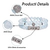 2Pcs 2 Style Natural Aquamarine Stretch Bracelets Set BJEW-SW00094-2