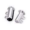 2-Strands 4-Holes Tube Brass Magnetic Slide Lock Clasps KK-D472-P-NF-3