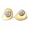 Rack Plating Brass Micro Pave Clear Cubic Zirconia Stud Earrings EJEW-B062-02GP-01-1