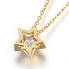 304 Stainless Steel Brass Cubic Zirconia Pendant Necklaces LS-NJEW-O108-13G-2