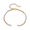 2Pcs 2 Colors Two Tone 304 Stainless Steel Textured Cable Chain Bracelet Making AJEW-JB01339-2