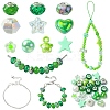 DIY Acrylic Beads & Brass European Style Bracelet Making Kits DIY-YW0012-21A-1