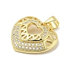 Rack Plating Brass Micro Pave Cubic Zirconia Pendants KK-F869-04G-2