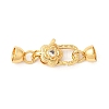 Flower Brass Micro Pave Clear Cubic Zirconia Lobster Claw Clasps KK-U059-49G-1