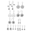 20Pcs 10 Styles Flower Alloy Pendant Decorations HJEW-JM03416-1