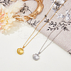 2Pcs 2 Colors Stainless Steel Shell Shape Locket Pendant Necklaces Set NJEW-FI0001-28-3