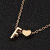 Alloy Letter Heart Pendant Necklaces for Women NJEW-FS0001-09F-1