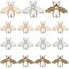 WADORN 12Pcs 3 Colors Zinc Alloy Bees Shoe Decorations FIND-WR0006-69-1