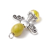 Synthetic Turquoise & Glass Pendants PALLOY-TA00113-04-2