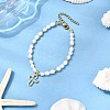 304 Stainless Steel Hollow Cross Charm Bracelets BJEW-JB12300-1