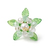 Glass with Round Shell Pearl and Acrylic Charms Pendants PALLOY-MZ00647-02-3