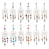 24Pcs 12 Colors Woven Net/Web with Wing Tibetan Style Alloy Pendant Decorations HJEW-AB00238-1