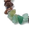Natural Tiger Eye & Green Aventurine Chip Beaded Stretch Bracelets BJEW-JB10776-02-4
