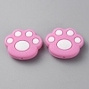 Paw Print Food Grade Eco-Friendly Silicone Focal Beads SIL-SZC0003-06J-1