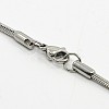 Tarnish Resistant Men Square Snake Chains Necklace NJEW-F027-19-3