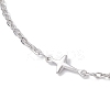 304 Stainless Steel Cross Link Anklets AJEW-AN00722-01-5