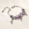 Alloy European Beads Charm Bracelets BJEW-F495-17P-4