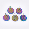 Rainbow Color Ion Plating(IP) 201 Stainless Steel Charms STAS-Q201-JN166-5-3