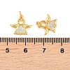 Brass Micro Pave Cubic Zirconia Charms KK-F927-23G-3