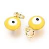 Brass Enamel Charms KK-B024-02G-G-2