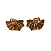 Brass Enamel Stud Earrings EJEW-B120-01G-01-2